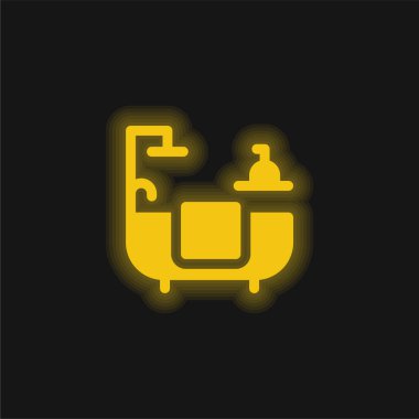 Banyo sarısı parlak neon ikonu
