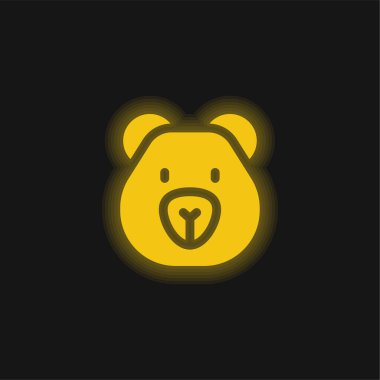 Ayı sarı parlak neon simgesi