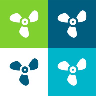 Büyük Pervane Düz 4 renk en küçük simge kümesi