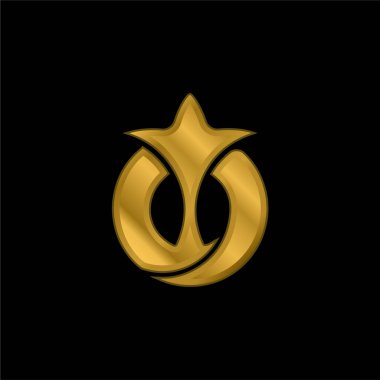 Aichi Japonya İl Sembolü Altın kaplama metalik simge veya logo vektörü