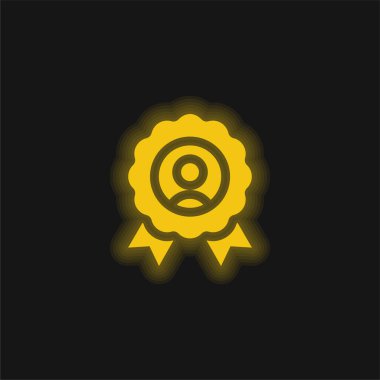 Best Employee yellow glowing neon icon clipart