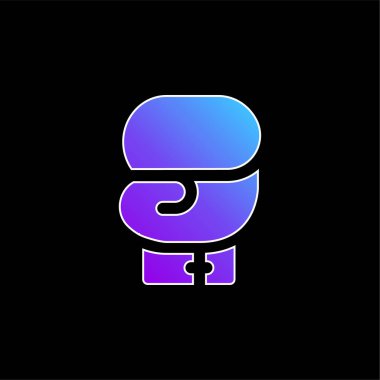 Boks mavi gradyan vektör simgesi