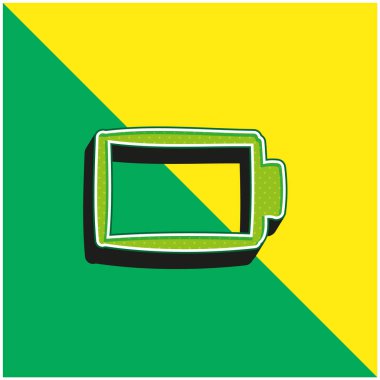 Pil Yeşil ve Sarı modern 3D vektör simgesi logosu