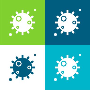 Bakteriler Düz 4 renk en küçük simge kümesi