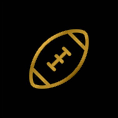 Amerikan Futbol Maçı altın kaplama metalik simge veya logo vektörü