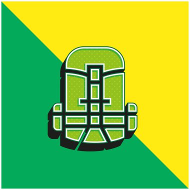 Sırt çantası yeşil ve sarı modern 3d vektör simgesi logosu