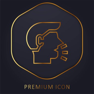 Solunabilir altın çizgi prim logosu veya simgesi