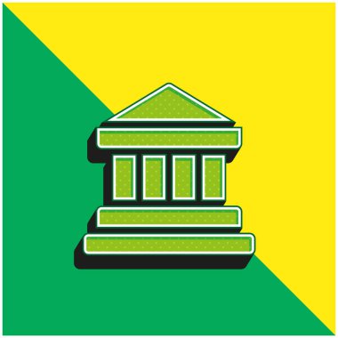 Yeşil ve sarı modern 3D vektör simgesi logosu