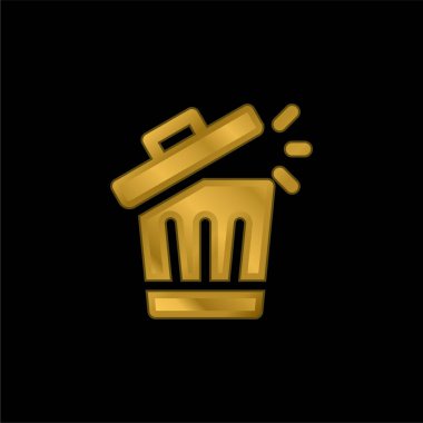 Altın kaplama metal simge veya logo vektörü