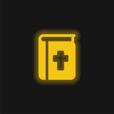 İncil sarı parlak neon simgesi