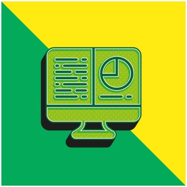 Analizler yeşil ve sarı modern 3d vektör simgesi logosu