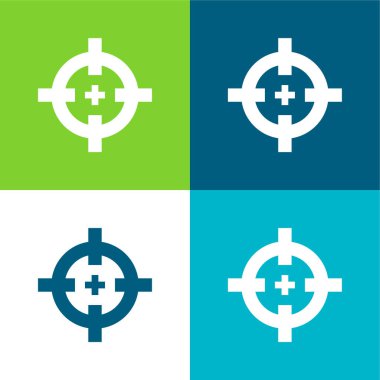 Düz dört renk simge kümesini hedefle