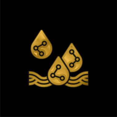 Acid Rain gold plated metalic icon or logo vector clipart