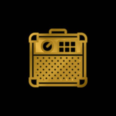 Yükseltici altın kaplama metalik simge veya logo vektörü