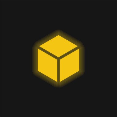 3D sarı parlak neon simgesi