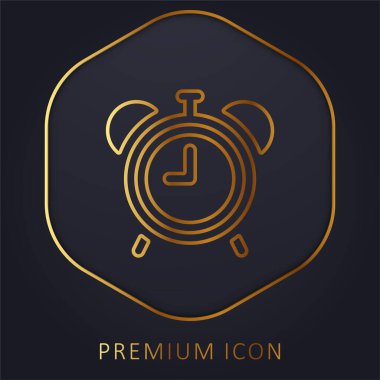 Alarm Saati altın çizgi premium logosu veya simgesi
