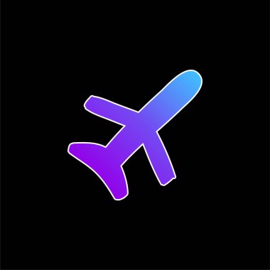 Uçak mavi gradyan vektör simgesi