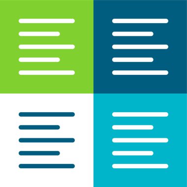 Sol Düz 4 renk simgesini hizala