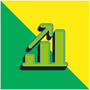 Analizler yeşil ve sarı modern 3d vektör simgesi logosu