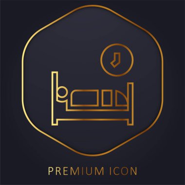 Yatma zamanı altın çizgi prim logosu veya simgesi