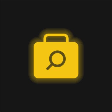 Evrak çantası sarı parlak neon simgesi