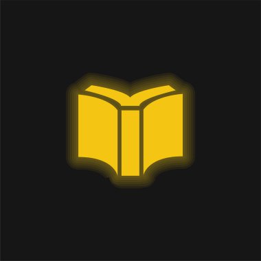 Siyah Kapak Kitabı Geri Görünüm Sarı Parlak Neon simgesi