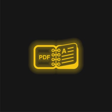 Kitap sarı parlak neon simgesi
