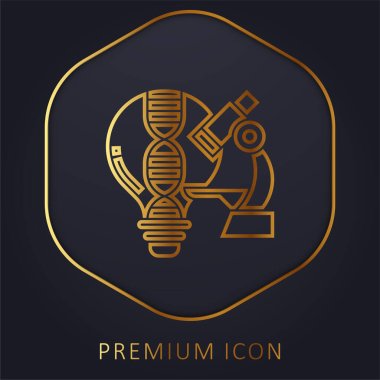 Analyze golden line premium logo or icon clipart