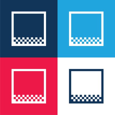 Bottom Margin blue and red four color minimal icon set clipart