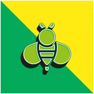 Arı Yeşili ve Sarı Modern 3D vektör simgesi logosu