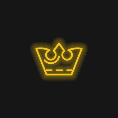 Crown yellow glowing neon icon clipart