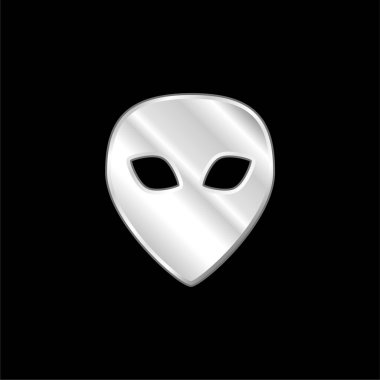 Uzaylı Siyah Kafa Gümüş kaplama metalik simge