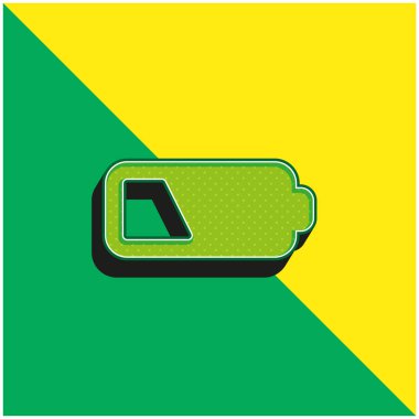 Pil Yeşil ve Sarı modern 3D vektör simgesi logosu