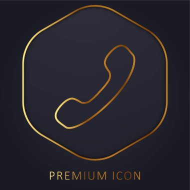 Siyah Telefon Auricular altın hat prim logosu veya simgesi