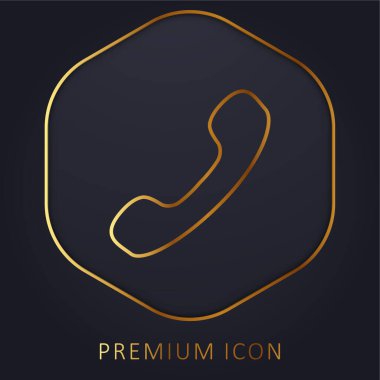 Black Phone Auricular golden line premium logo or icon clipart