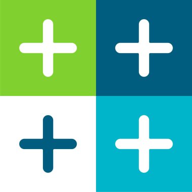 Düz dört renk simgesi seti ekle