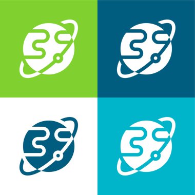 Astronomi Düz 4 renk en küçük simge kümesi