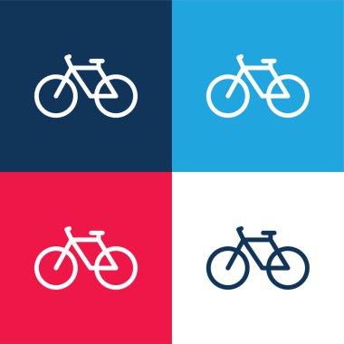 Bisiklet mavi ve kırmızı dört renk en az simge kümesi