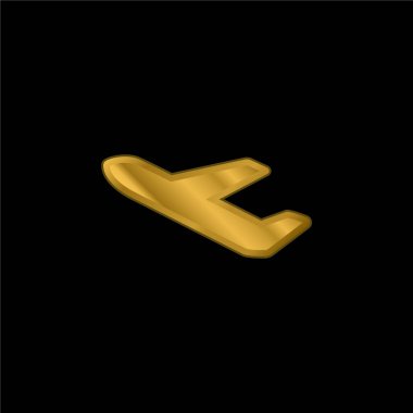 Havaalanı, altın kaplamalı metalik simge veya logo vektörüyle ayrılıyor