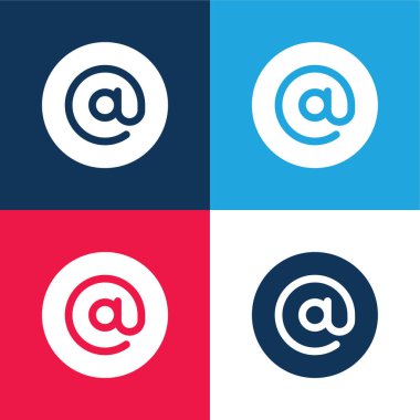 Mavi ve kırmızı dört renk en küçük simge kümesinde