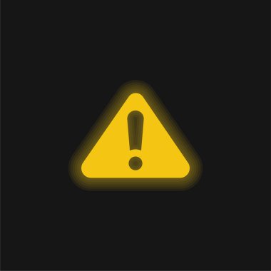 Uyarı Sarı Parlayan neon simgesi