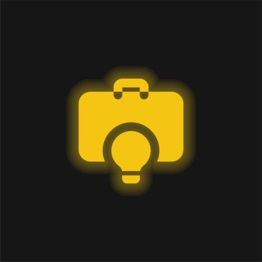 Evrak çantası sarı parlak neon simgesi