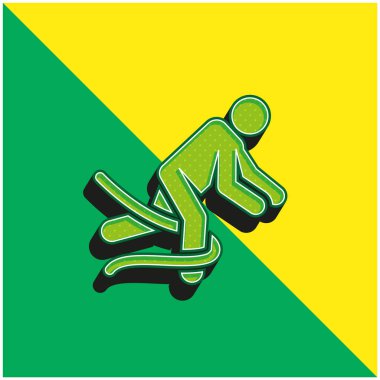 Kaza Yeşil ve Sarı Modern 3D vektör simgesi logosu