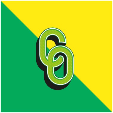 Büyük Zincir Yeşil ve Sarı Modern 3D vektör simgesi logosu
