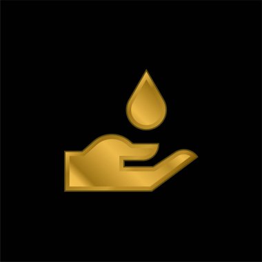 Kanlı altın kaplama metalik simge veya logo vektörü