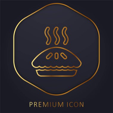Apple Pie altın çizgi prim logosu veya simgesi