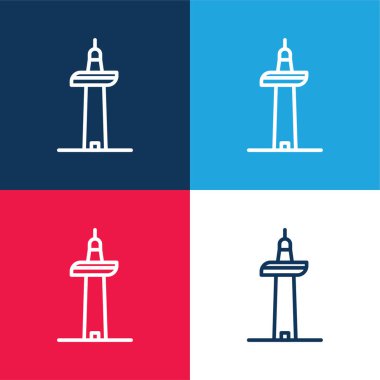 Auckland mavi ve kırmızı dört renk minimal simge kümesi