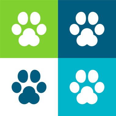 Hayvan Parçası Düz 4 Renk en az simge kümesi