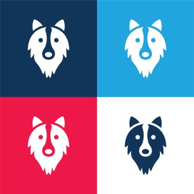 Sınır Collie Başı Mavi ve kırmızı En az dört renk simgesi