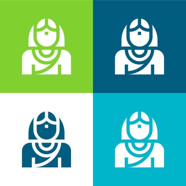 Gelin Düz 4 renk en küçük simge seti